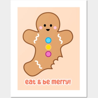 Eat & Be Merry! Gingerbread Cookie | by queenie's cards Posters and Art